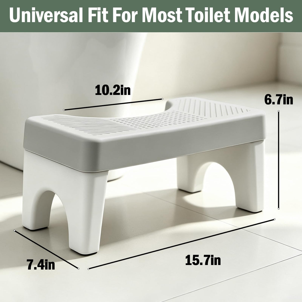 6.7'' Toilet Stool, Poop Stools Adults, Squatting Potty Stool Gray