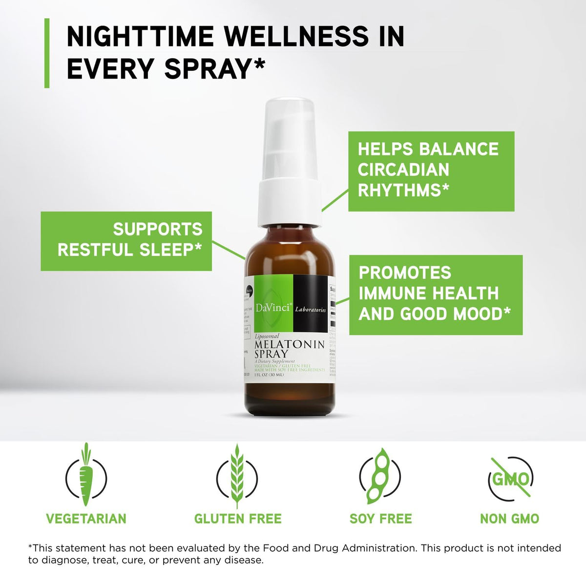 DAVINCI Labs Liposomal Melatonin Spray, 30 mL