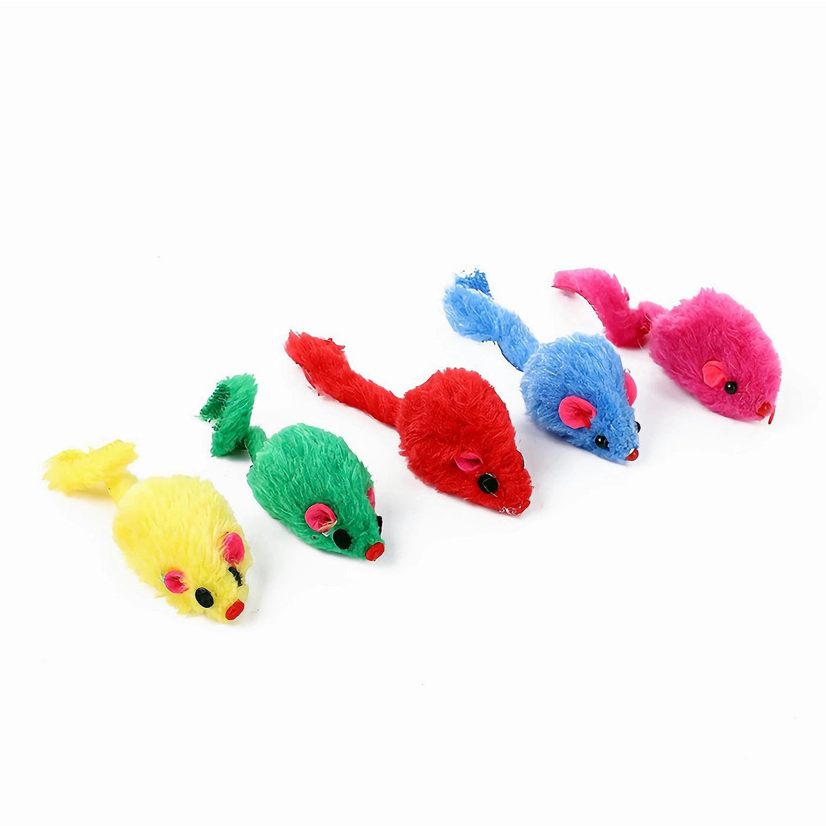 12PCS Cat Mouse Toys, Faux Fur Interactive Catnip Mice