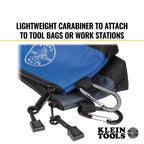 Buy now Klein Tools 55559 Stand-Up Zipper Bag Tool Pouch with Carabiners, 7-Inch Blue and 14-Inch Gray Utility Bags with Reinforced Bottom, 2-Pack at indiglob india