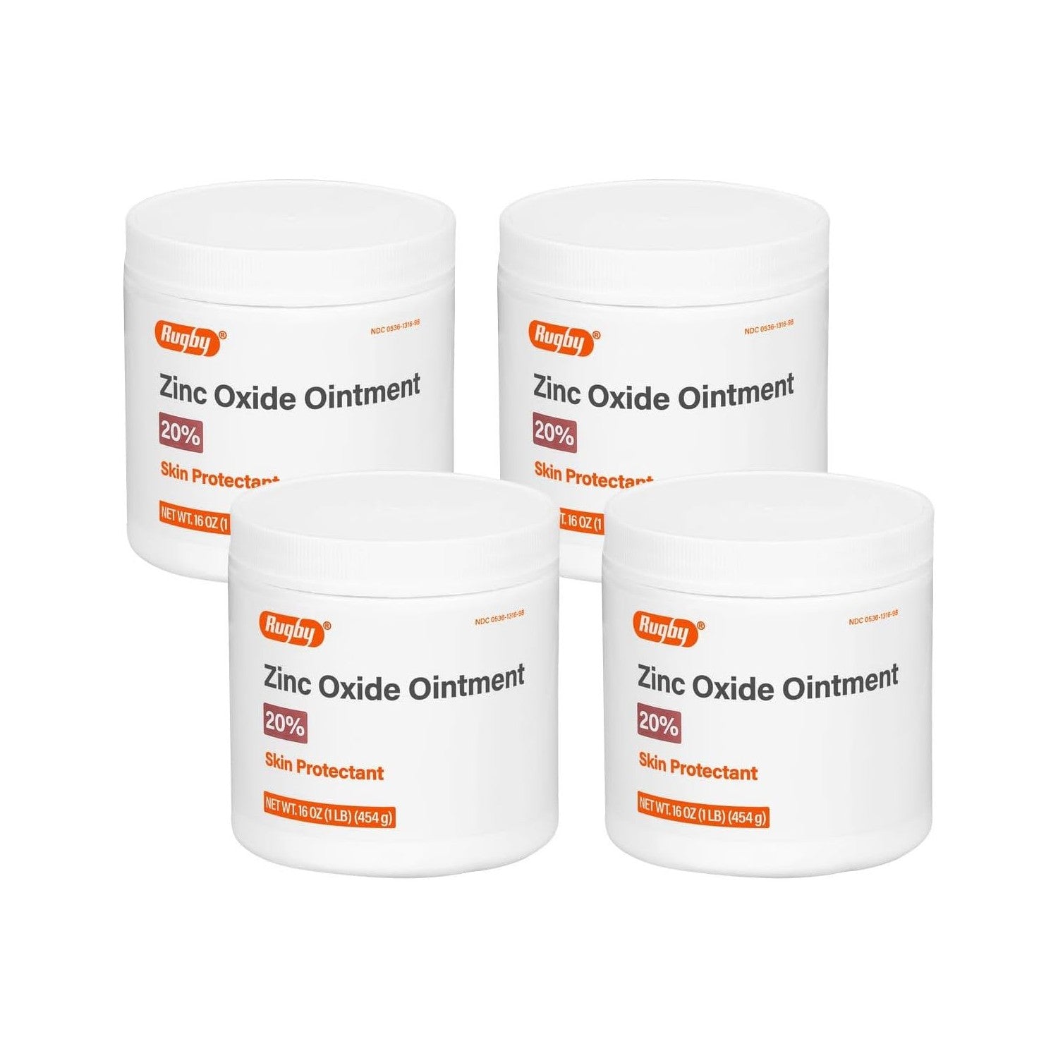 Buy now Rugby Zinc Oxide Ointment Skin Protectant - 20% - 16 Oz (1lb) (454 g) (4 Pack) at indiglob india