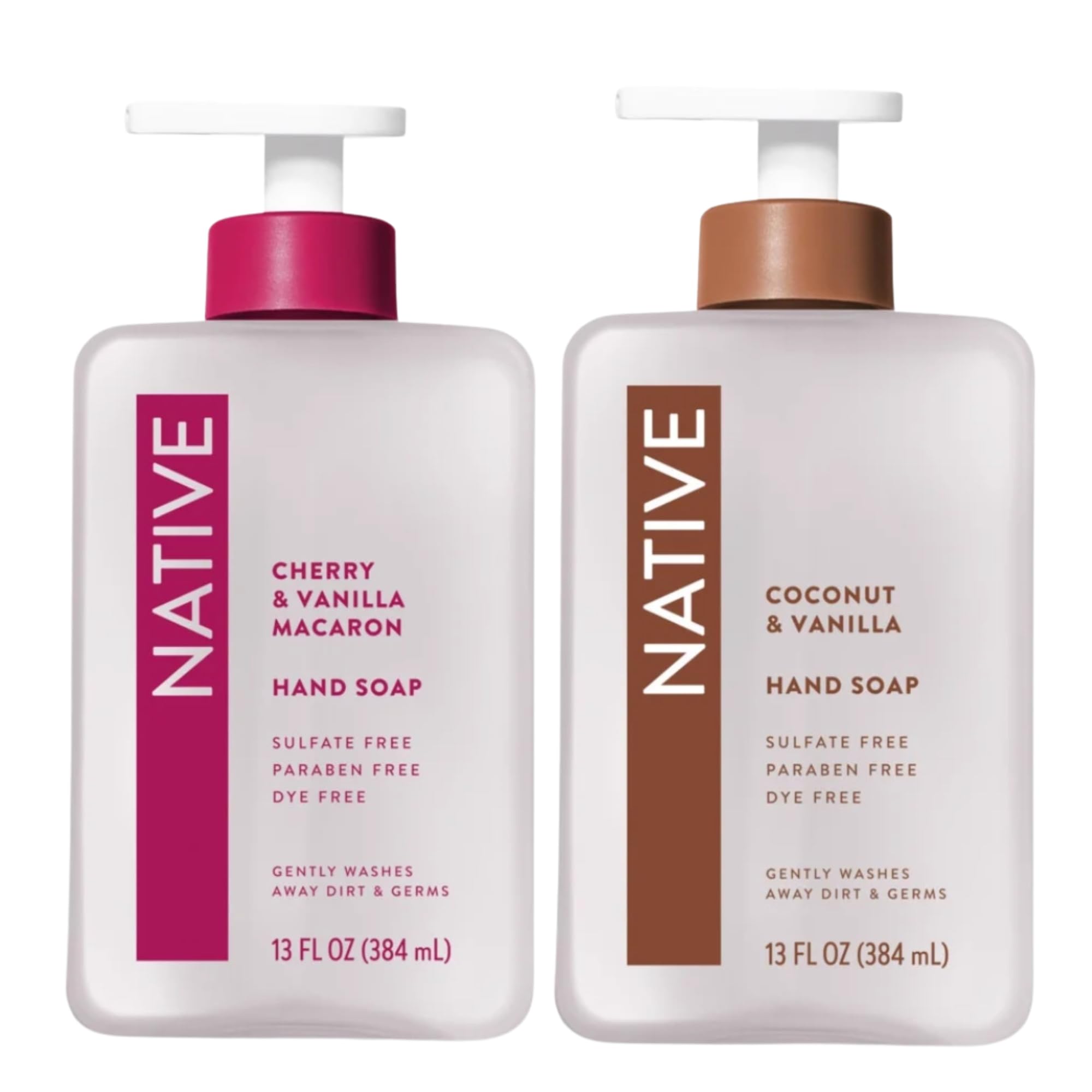Buy now Native Hand Soap Set, Cherry & Vanilla Macaron and Coconut & Vanilla, Sulfate-Free, 13 Fl Oz, 2-Pack at indiglob india