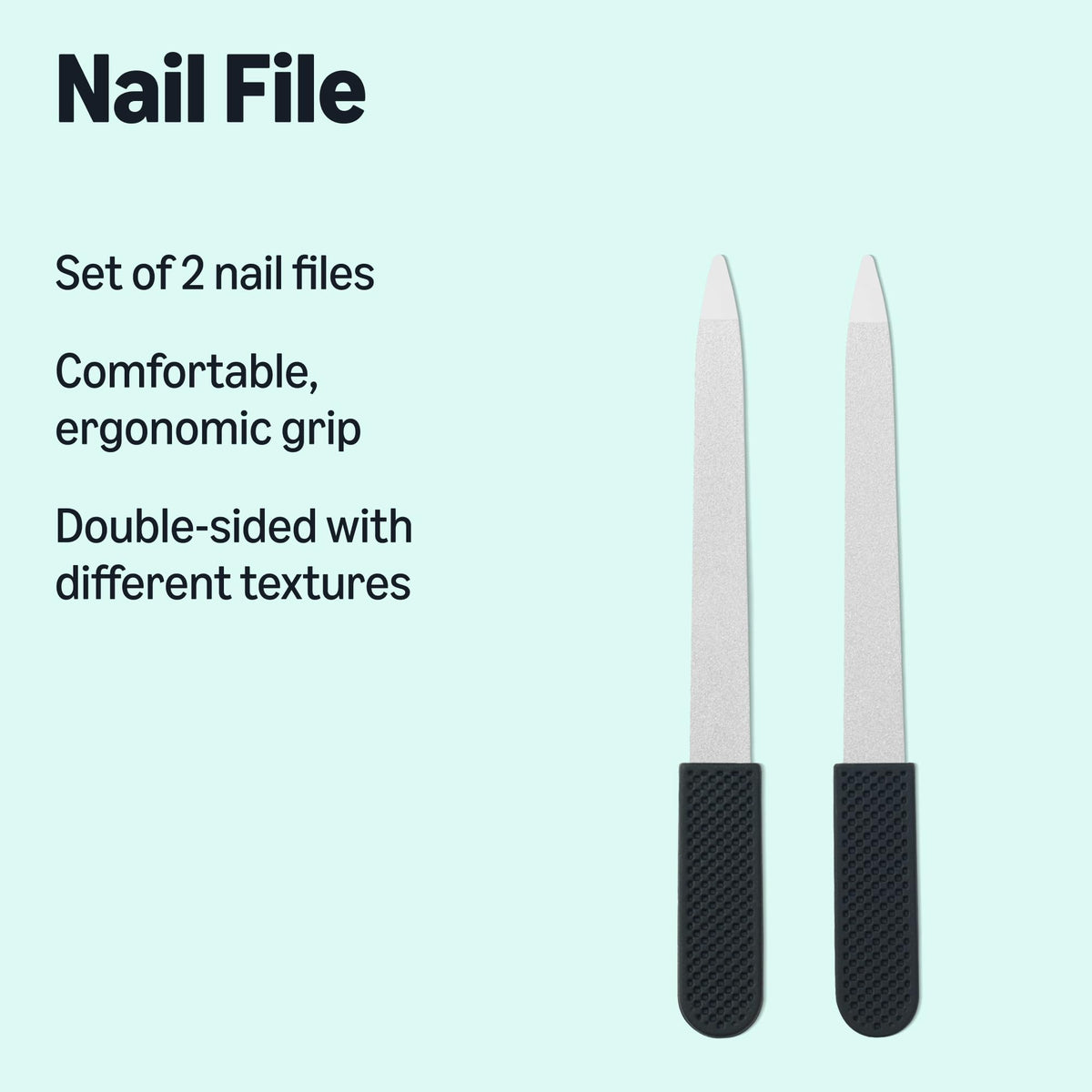 Amazon Essentials Sapphire Nail File, 2-Pack (Previously Amazon Basics)