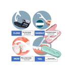 QUALIALL Travel Dental Floss Pick Case, 14 Packs, Green, Pink