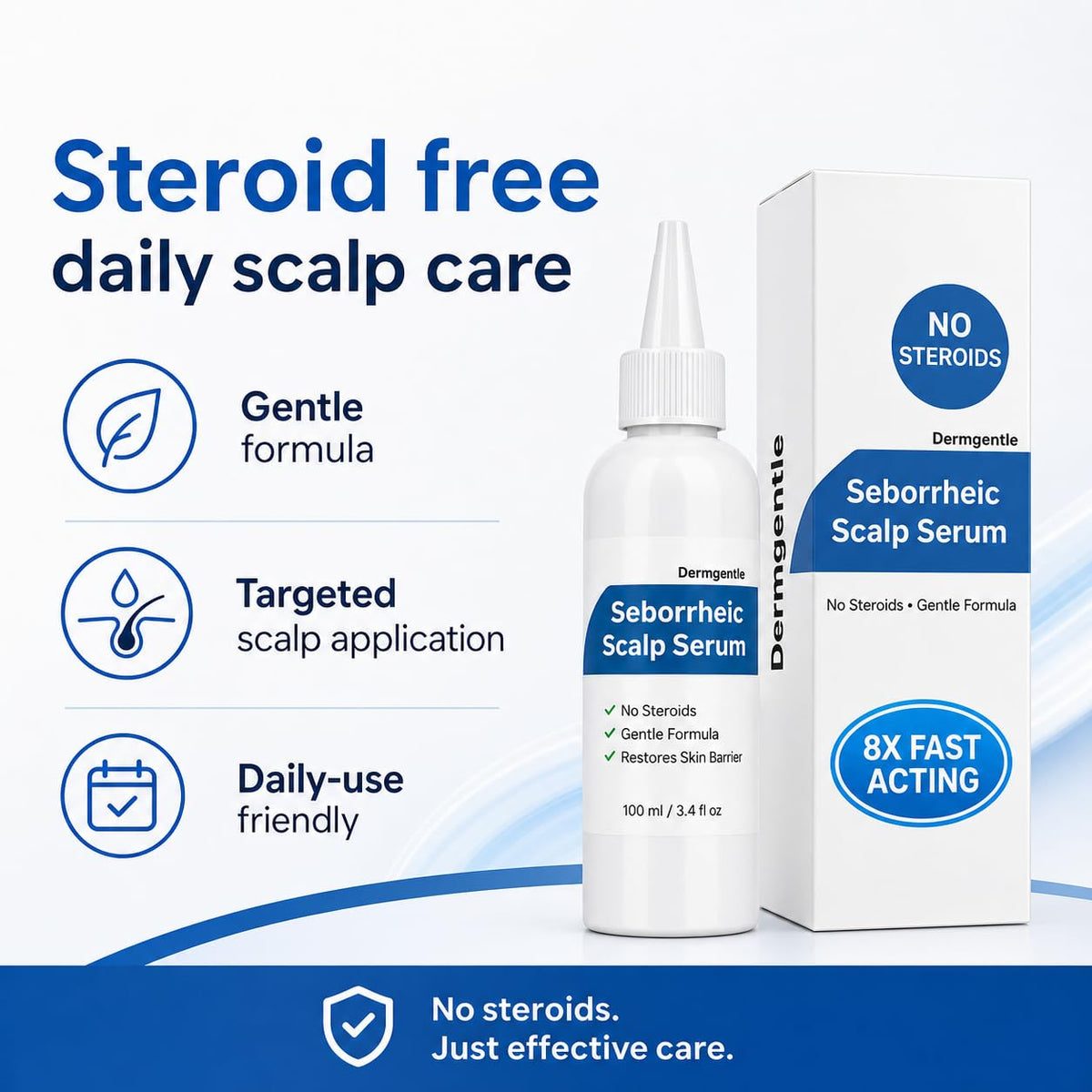 Seborrheic Scalp Serum 8X FAST ACTING - Soothing Redness Dermatitis - Fast-Acting Ointment for Scalp Face Chest and Body for Men and Women 1 Pack