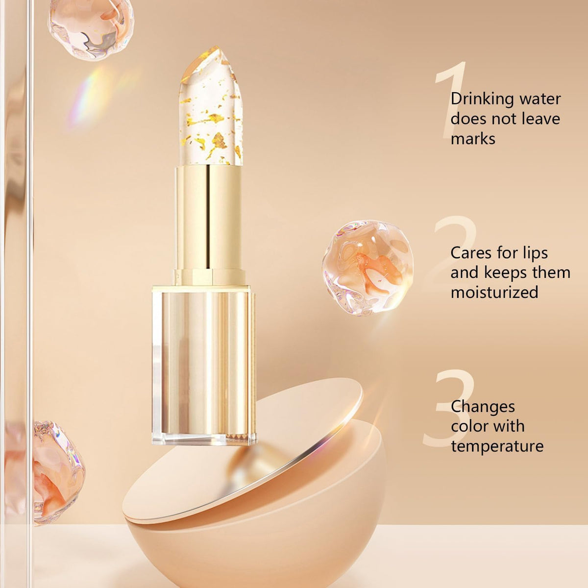 Kivora Color Changing Lipstick for Older Women, pH Adjusting Clear Lip Gloss, Transfer-Proof, Long-Lasting Hydration, 8+ Hours, 2 Pieces