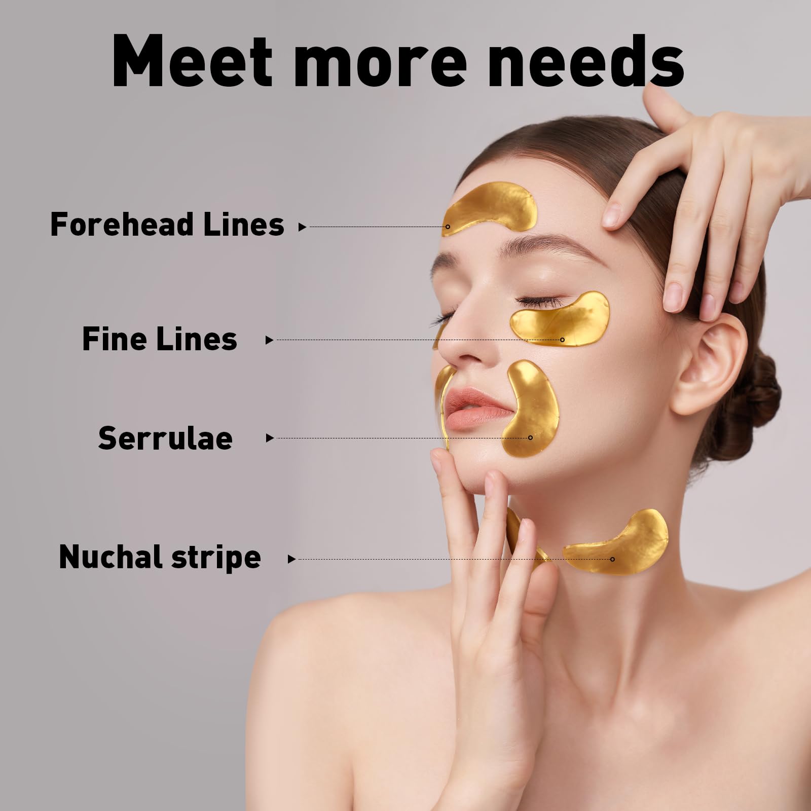 CHMI 24K Gold Under Eye Patches 50 Pairs Collagen, Dark Circles, Wrinkles | Puffy looking eyes, collagen skin care, hydrating eye mask, hydrogel, hyaluronic acid, vitamin E, men & women, travel, gift