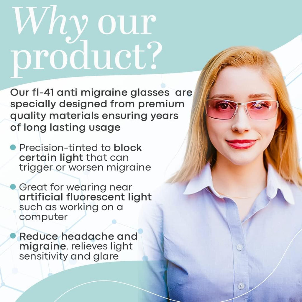 Buy now Terramed Just Think Comfort Sparrow Migraine Glasses Fl-41 | Glasses for Migraine and Light Sensitivity Relief | UV Protection and Photophobia Eye Strain at indiglob india