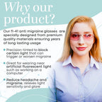 Buy now Terramed Just Think Comfort Sparrow Migraine Glasses Fl-41 | Glasses for Migraine and Light Sensitivity Relief | UV Protection and Photophobia Eye Strain at indiglob india