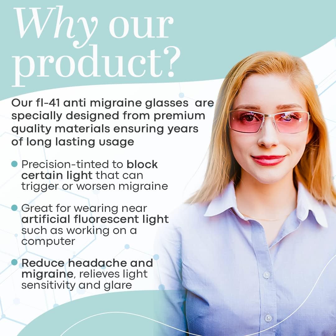 Buy now Terramed Just Think Comfort Sparrow Migraine Glasses Fl-41 | Glasses for Migraine and Light Sensitivity Relief | UV Protection and Photophobia Eye Strain at indiglob india