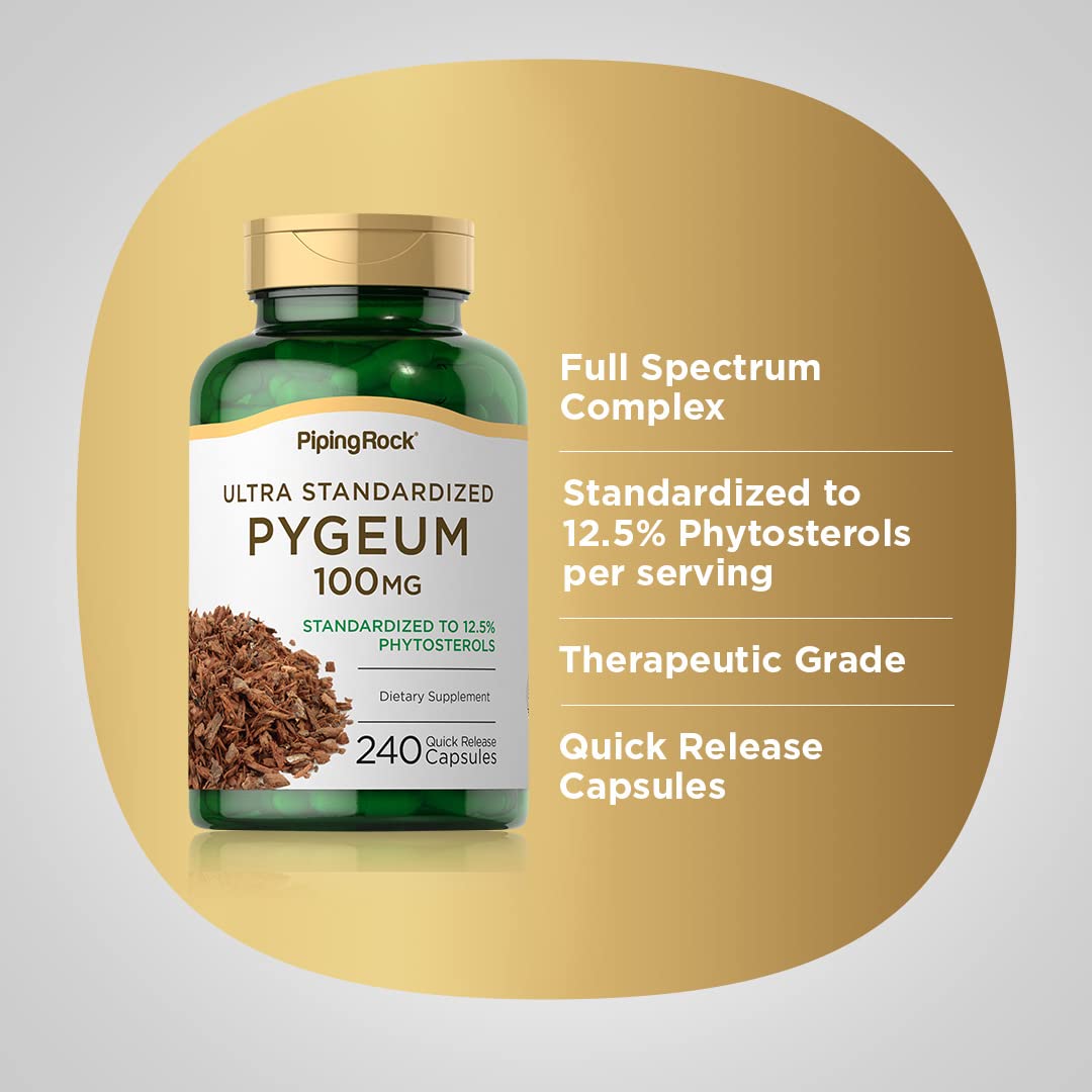 Piping Rock Pygeum | 100mg | 240 Capsules | Supplement for Men & Women