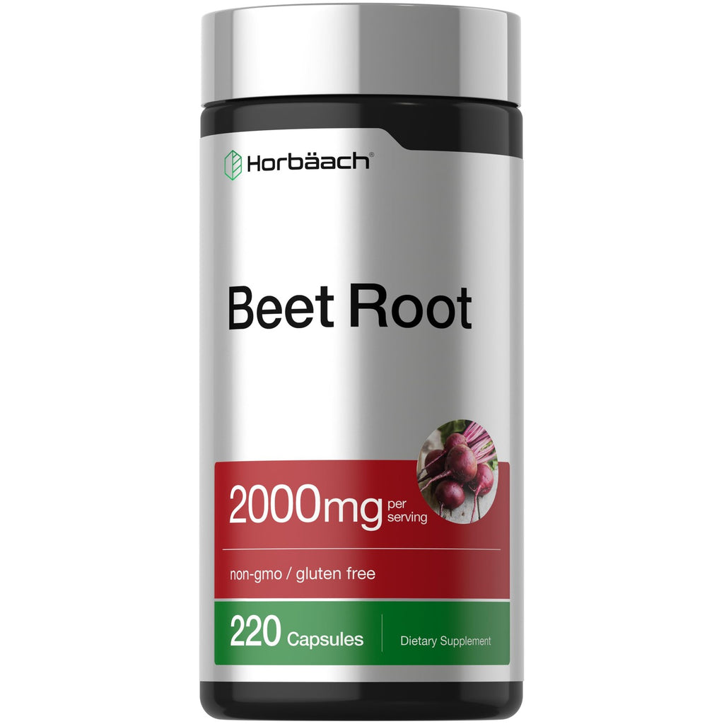 Horbäach Beet Root Powder Capsules | 220 Pills | Herbal Extract | Non-GMO, Gluten Free Supplement
