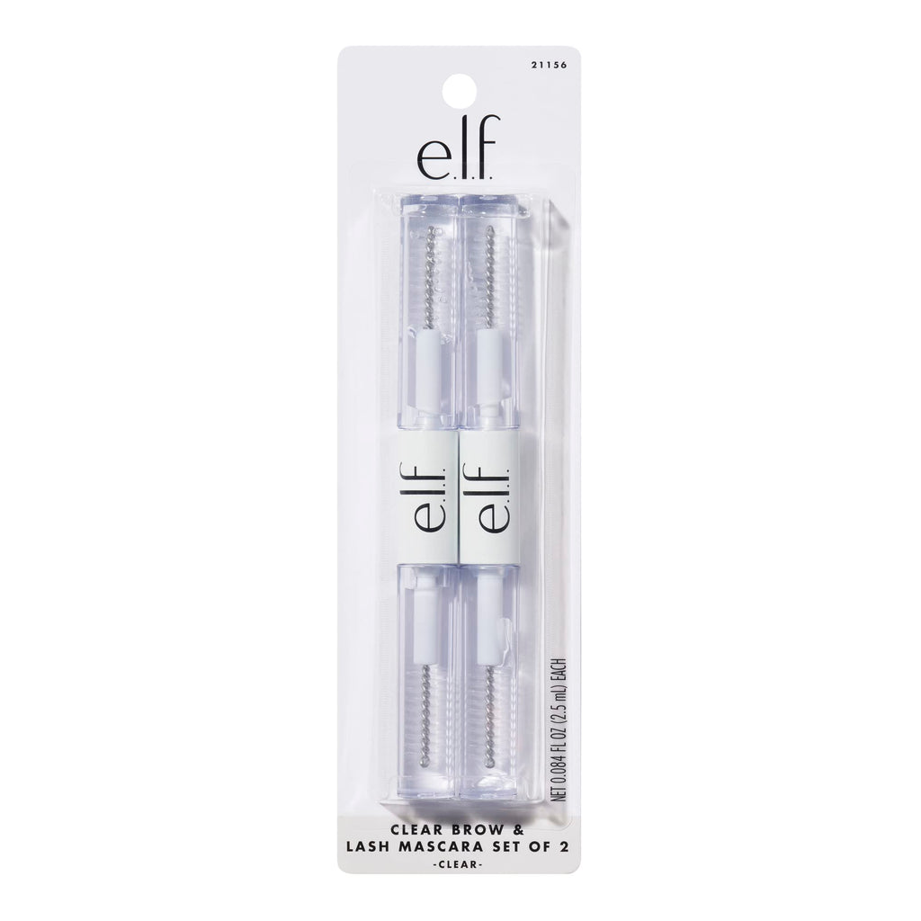 e.l.f. Clear Lash & Brow Mascara Gel, Dual-Sided Flexible Hold, Long-Lasting Clear Formula for Natural-Looking Brows & Defined Lashes
