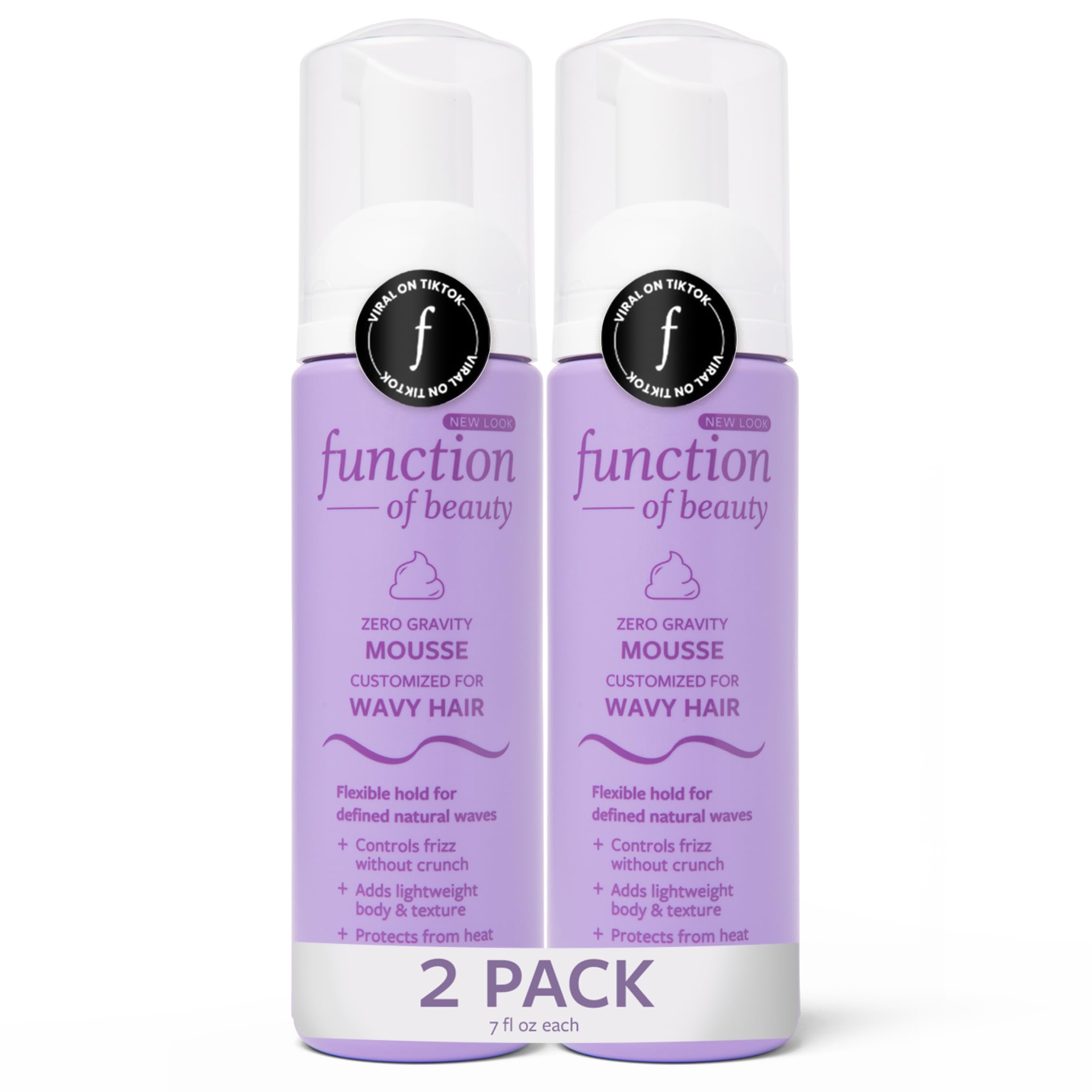Function of Beauty Wavy Hair Mousse for Styling - Anti-Frizz Hair Styler | Adds Volume & Defines Natural Waves - Volumizing & Texturizing Lightweight Styling Foam - Flexible Hold - Hair Care Products