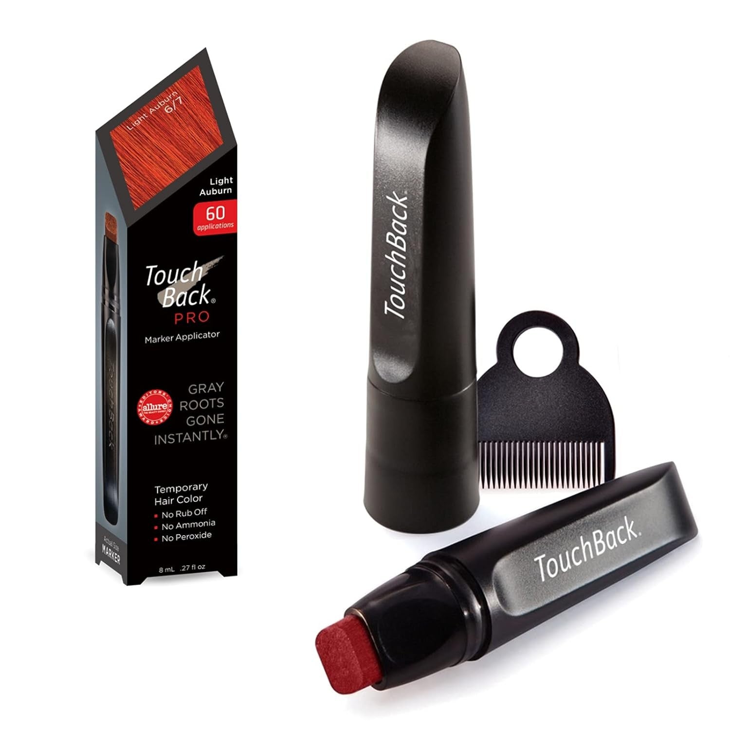 Buy now TouchBack Pro Gray Root Touch Up Marker Applicator - Real Hair Color - Dark Brown Light Auburn at indiglob india