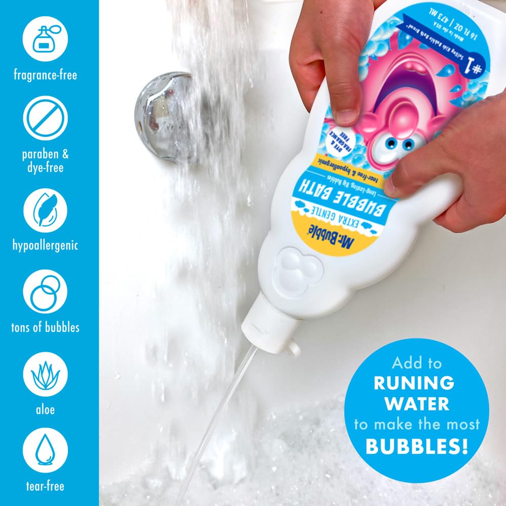 Buy now Mr. Bubble Extra Gentle Bubble Bath - Hypoallergenic, Tear Free Bubble Bath Solution Perfect for Sensitive Skin (Pack of 2 Bottles, 16 fl oz Each) at indiglob india