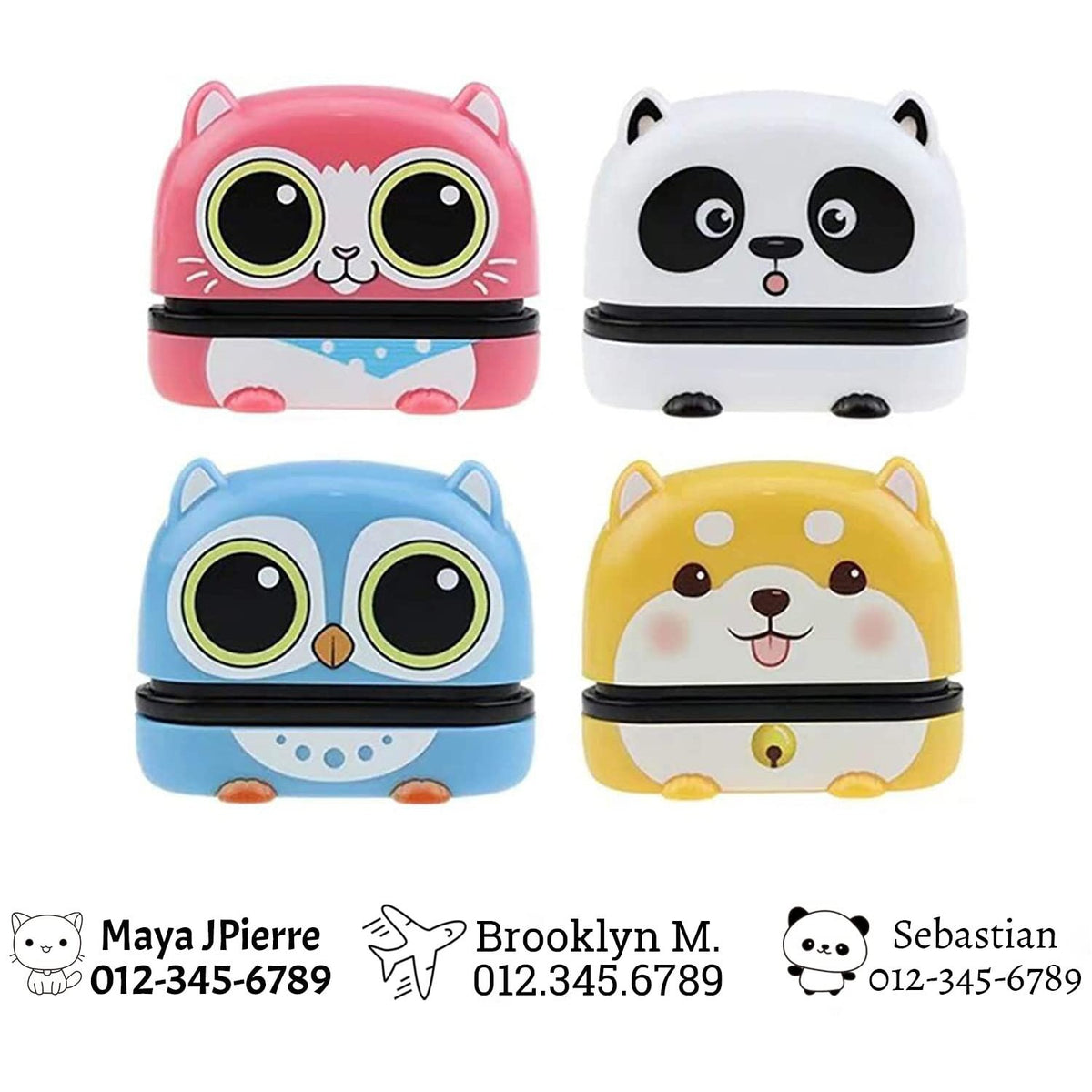 Name Stamp for Clothes，Name Stamp for Clothing Kids Waterproof,Double-Sided (White + Black Ink)，School Daycare Essentials，Personalized Signature Stamp
