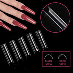 Buy now 500 Pcs Clear Extra Long C Curve False Nail Tips,XXL C Curve Acrylic Fake Nail Tips with Bag for Nail Salon and DIY, Extra Long French Tips Half Cover Straight Square Nail Tips 10 Sizes at indiglob india