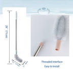 2 Pack 28" Long Bottle Brush, 3 & 5 Gallon Bottle Cleaner Brush, Nylon Bristles and Stainless Steel Handle Bendable Replaceable Brush Head Bottle Cleaning Brush