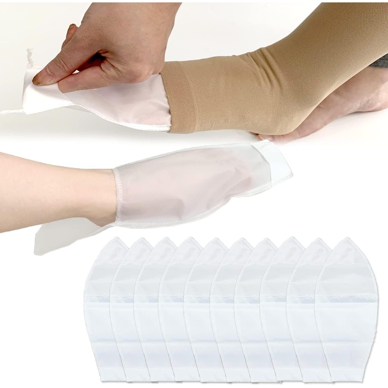 Buy now Open Toe Compression Sock Aid for Easy Slide - Slip Stocking Applicator to Help Assist Put On for Elderly, Disabled, Pregnant, 2 Pcs 5 Pair (Pack of 5) at indiglob india