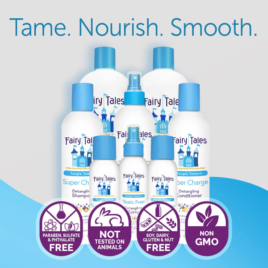 Fairy Tales Tangle Tamer Detangling Shampoo & Conditioner Kids 12 Oz | 2 Pack, Ultra Moisturizing, Anti Frizz Protection, Paraben Free, Sulfate Free