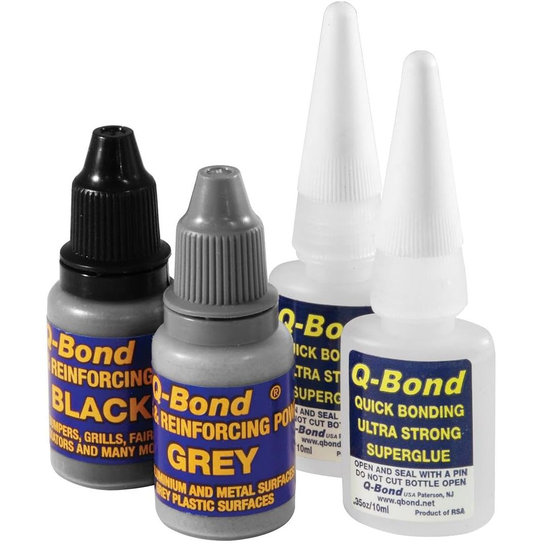 Buy now K Tool International 90002 Q Bond Ultra Strong Adhesive Kit for Garages, Repair Shops and, DIY, Repairs Hard Plastics/PVC/Metals, (2) Adhesive Bottles, (1) Plastic and (1) Metal Reinforcing Powders at indiglob india