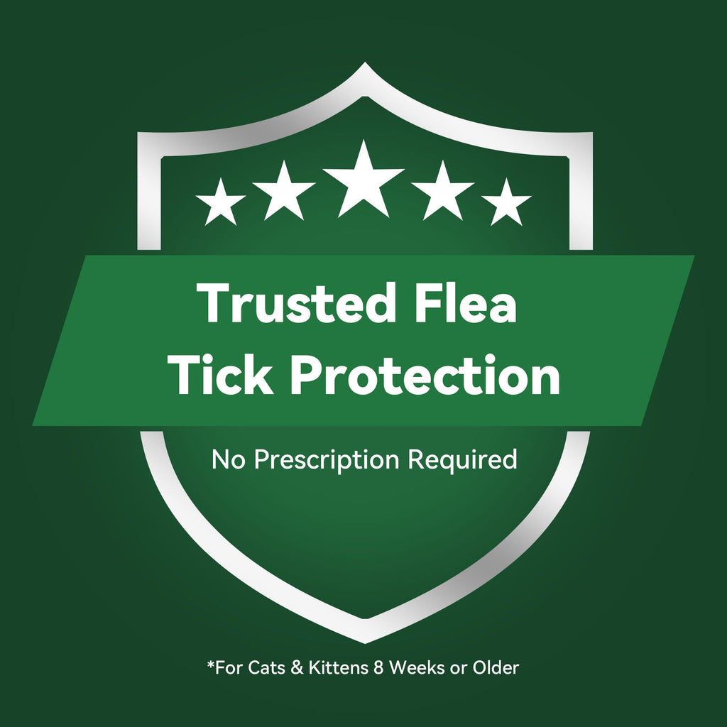 Plus Cat Flea and Tick Treatment | 6-Month Supply, Over 1.5 lbs | Flea Treatment for Cats & Kittens | 24-Hour Activation, Waterproof, 30-Day Protection