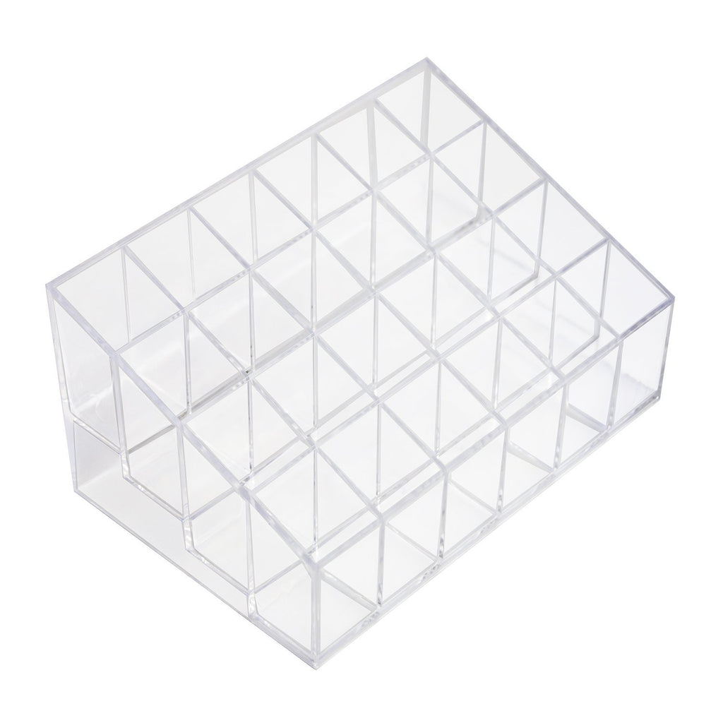 Super Z Outlet Transparent Cosmetic Makeup Organizer for Lipstick, Brushes, Bottles, and More - Clear Case Display Rack Holder