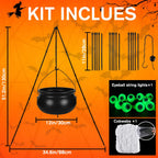 Halloween Decorations Outdoor,Large Witches Cauldron on Tripod with Light
