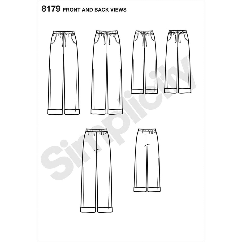Buy now Simplicity 8179 Easy-to-Sew Children, Teen and Adult Pajama Pants Sewing Pattern in Sizes A (XS-XL) at indiglob india