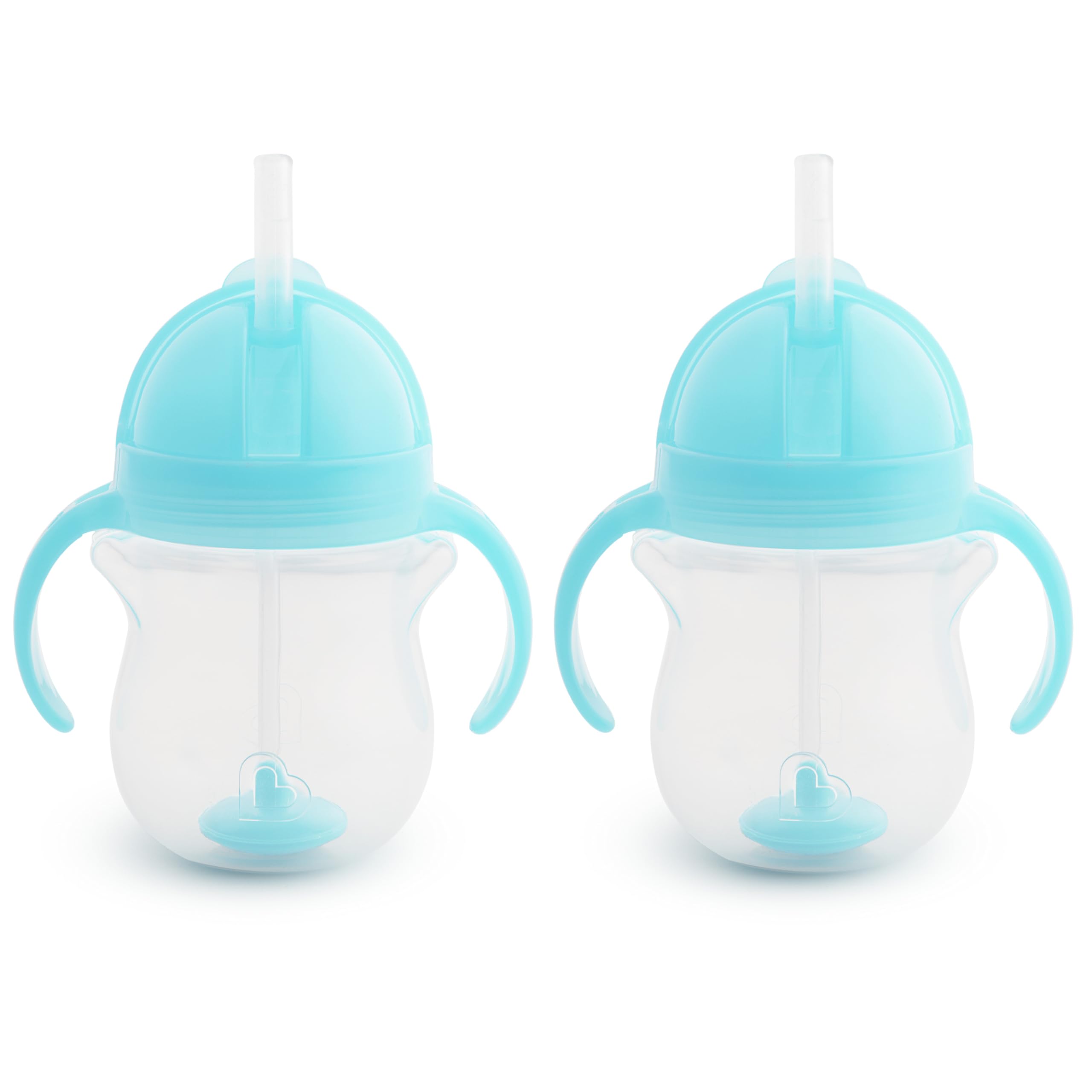 Buy now Munchkin Any Angle Sippy Cup for Toddlers, Spill Proof Weighted Straw Cup with Transition Handles for Babies 6 Months and Up, 7 Ounce, Blue at indiglob india