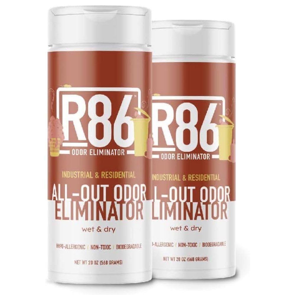 R86 Industrial All-Out Odor Eliminator, Removes Dead Animal Odor, Skunk Odor, Urine, Poop, Musty Basement & More – Natural Formula, Use Wet or Dry