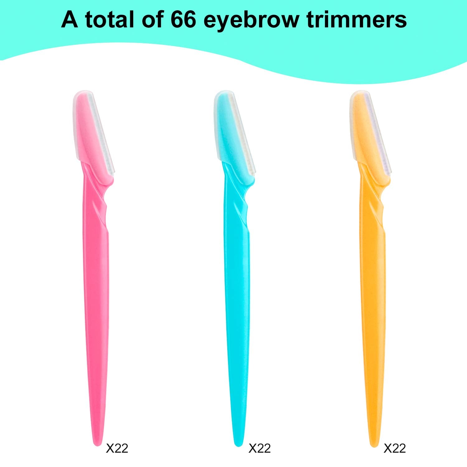 66 Eyebrow Razor and Face Razor for Women and Men, Eyebrow Hair Trimmer and Shaver with Protective Cover,Safe and Newbie Friendly | Eyebrow Hair Trimmer and Shaver with Protective Cover, Safe and Newbie Friendly
