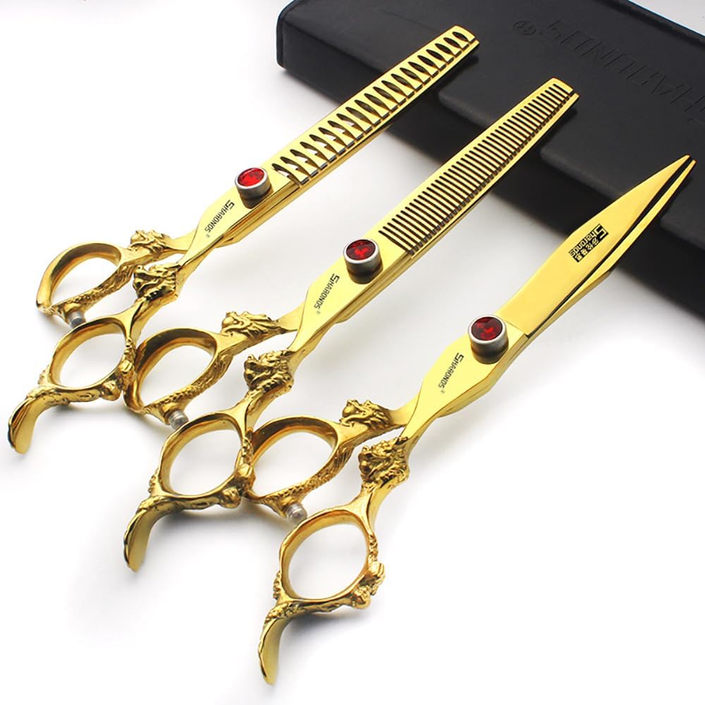 Buy now 7" 7.5" 8"9" Professional Hairdressing Scissors Barber Salon Hair Cutting Dragon Shears (Large). (7 inchâ€”A) 7 Inch 3pc-b at indiglob india