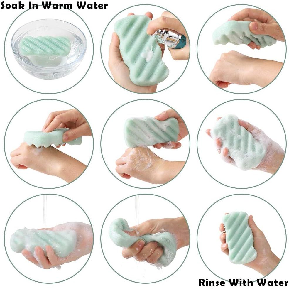 Buy now 3 Pcs Konjac Bath Sponge for Kids, Babys, Infant, Toddler, 100% All Natural KONJAC Shower Body Sponges, 3 Colors and Extra Large Size, Safe for Oily, Dry, Combination or Sensitive Skin at indiglob india