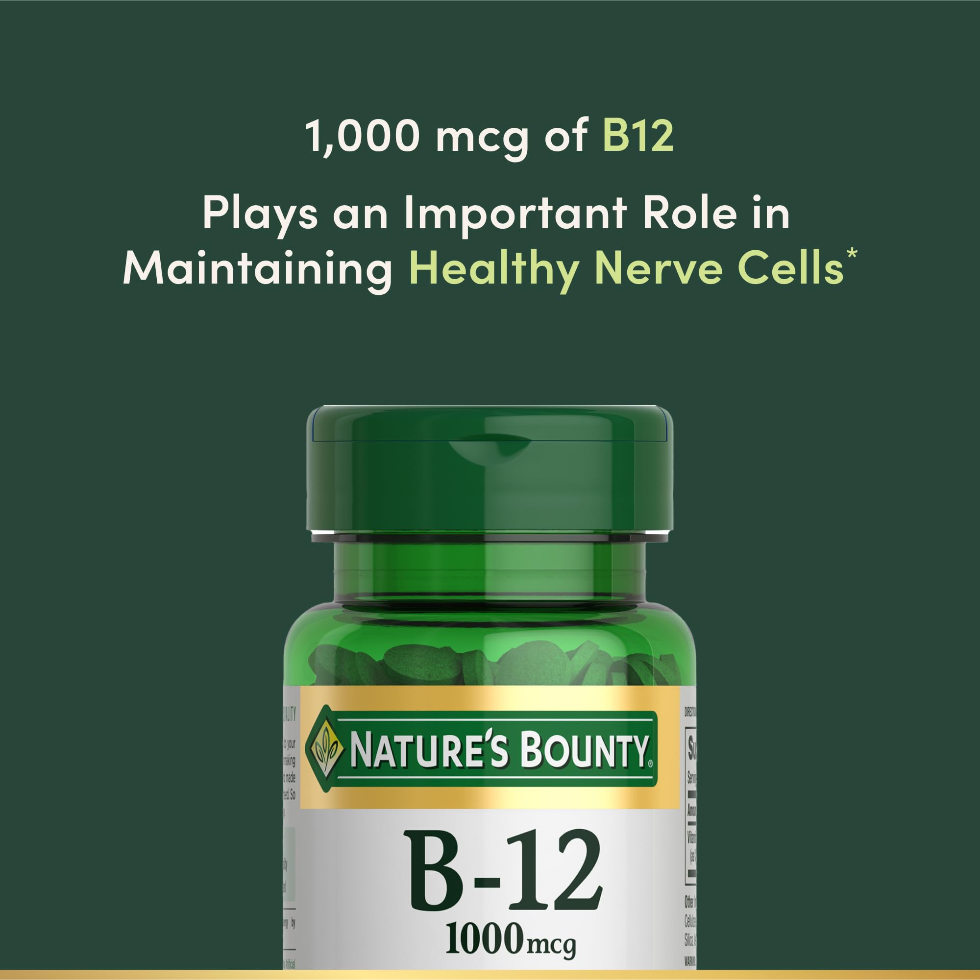Buy now Vitamin B12 by Nature's Bounty, Vitamin Supplement, Supports Energy Metabolism and Nervous System Health, 1000mcg, 100 Tablets at indiglob india