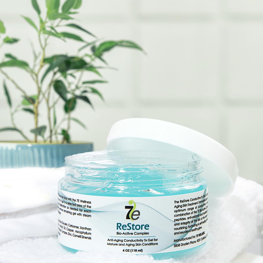 Buy now myolift 7E Wellness ReStore Conductive Microcurrent Gel with Bio-Active Complex - 4oz - Facial Skin Care with Green Tea Extract, Hyaluronic Acid & Collagen Peptides - Anti-Aging & Skin Tightening at indiglob india