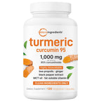 Micro Ingredients Turmeric Curcumin 1,000mg Per Serving, 120 Capsules | Turmeric Curcumin Supplement with 95% Curcuminoids, Black Pepper & Ginger. Filler Free, Non-GMO, Vegetarian, Gluten Free.