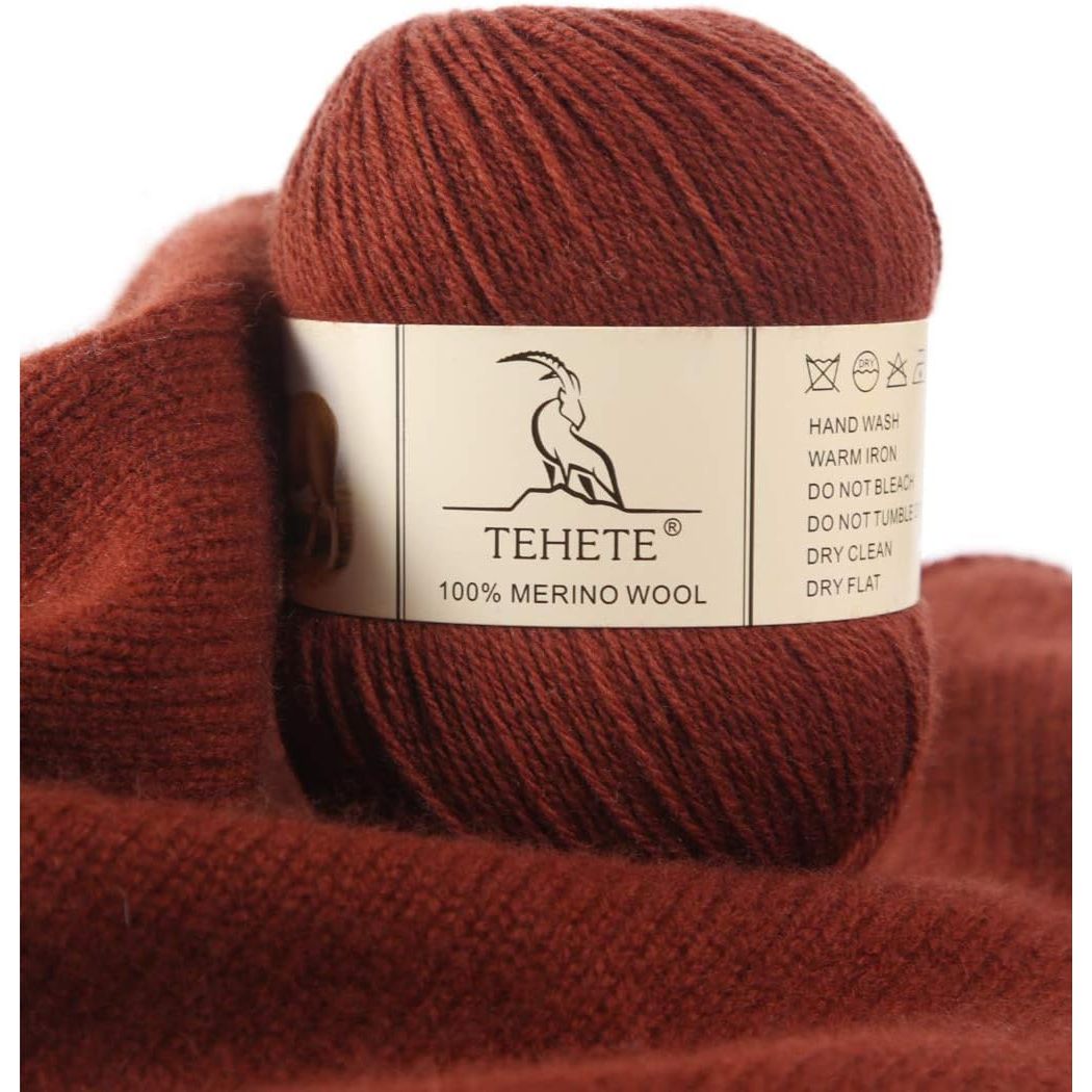 Buy now TEHETE 100% Merino Wool Yarn for Knitting 3-Ply Luxury Warm Soft Lightweight Crochet Yarn (Black) 1 Ball Caramel at indiglob india