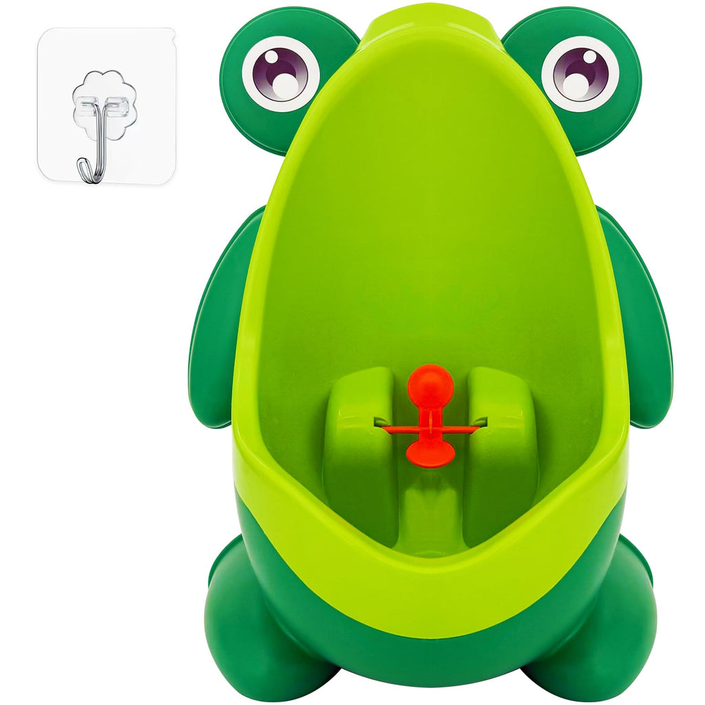 Frog Pee Training,Cute Potty Training Urinal for Boys with Funny Aiming Target,Green Urinals for Toddler Boy