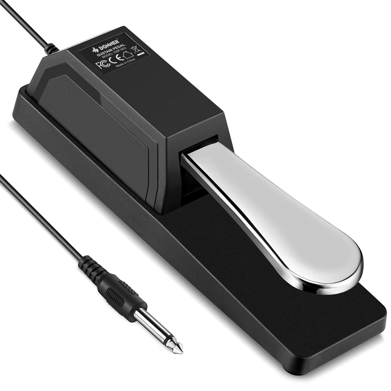 Buy now Donner DSP-001 Sustain Pedal for Keyboard, Universal Piano Pedal with Polarity Switch for Digital Piano/Piano Keyboard/MIDI KeyboardSynthesizer, 1/4'' (6.35mm) Input Plug, 63'' (1.6m) Cable DSP-003 Honeycomb Structure Black at indiglob india