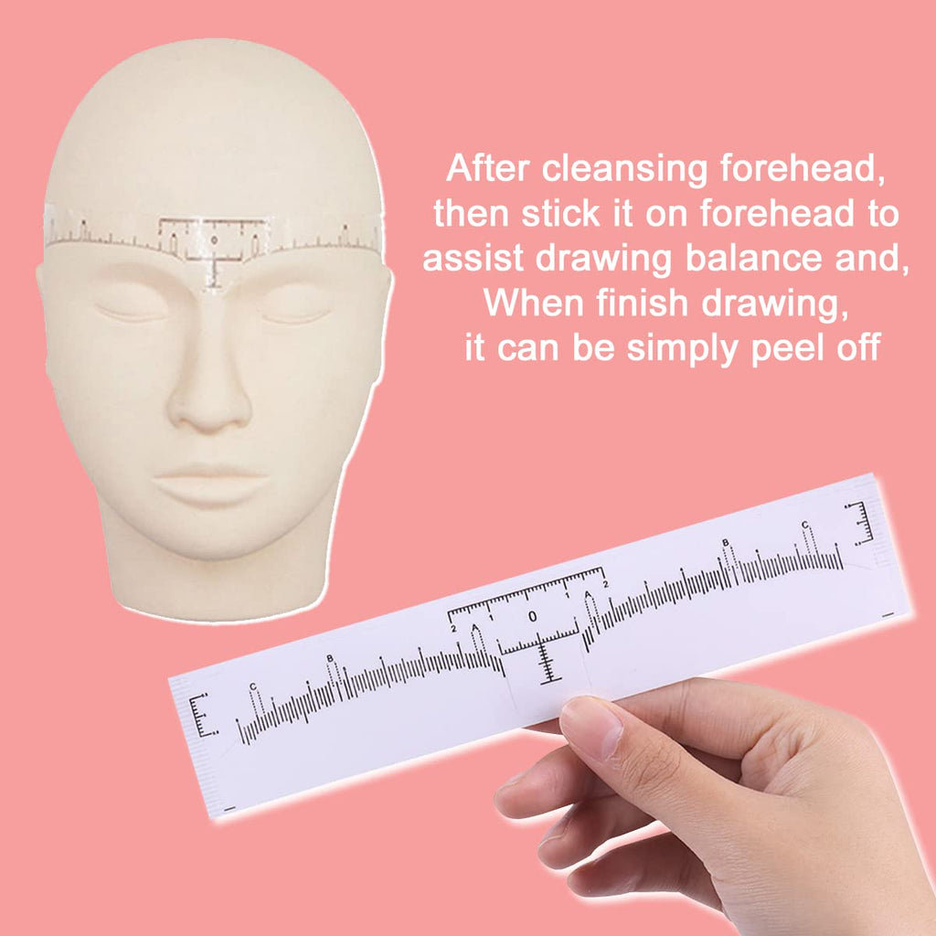 KINGMAS 100 Pack Eyebrow Ruler, Disposable Brow Ruler Microblading Stencil