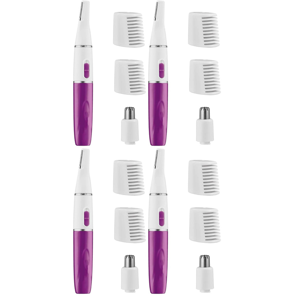 Conair Facial Trimmer for Women, Pinch-Free Precision, 2 Brow Combs | Battery-operated design with a precision trimmer and a nose and ear trimmer offers pain-free facial hair removal for women