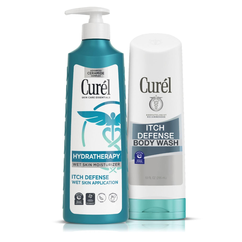Curel Hydra Therapy In Shower Lotion, Itch Defense Body Moisturizer with Advanced Ceramide Complex, Vitamin E, & Oatmeal Extract, 12 Oz (Pack of 4)