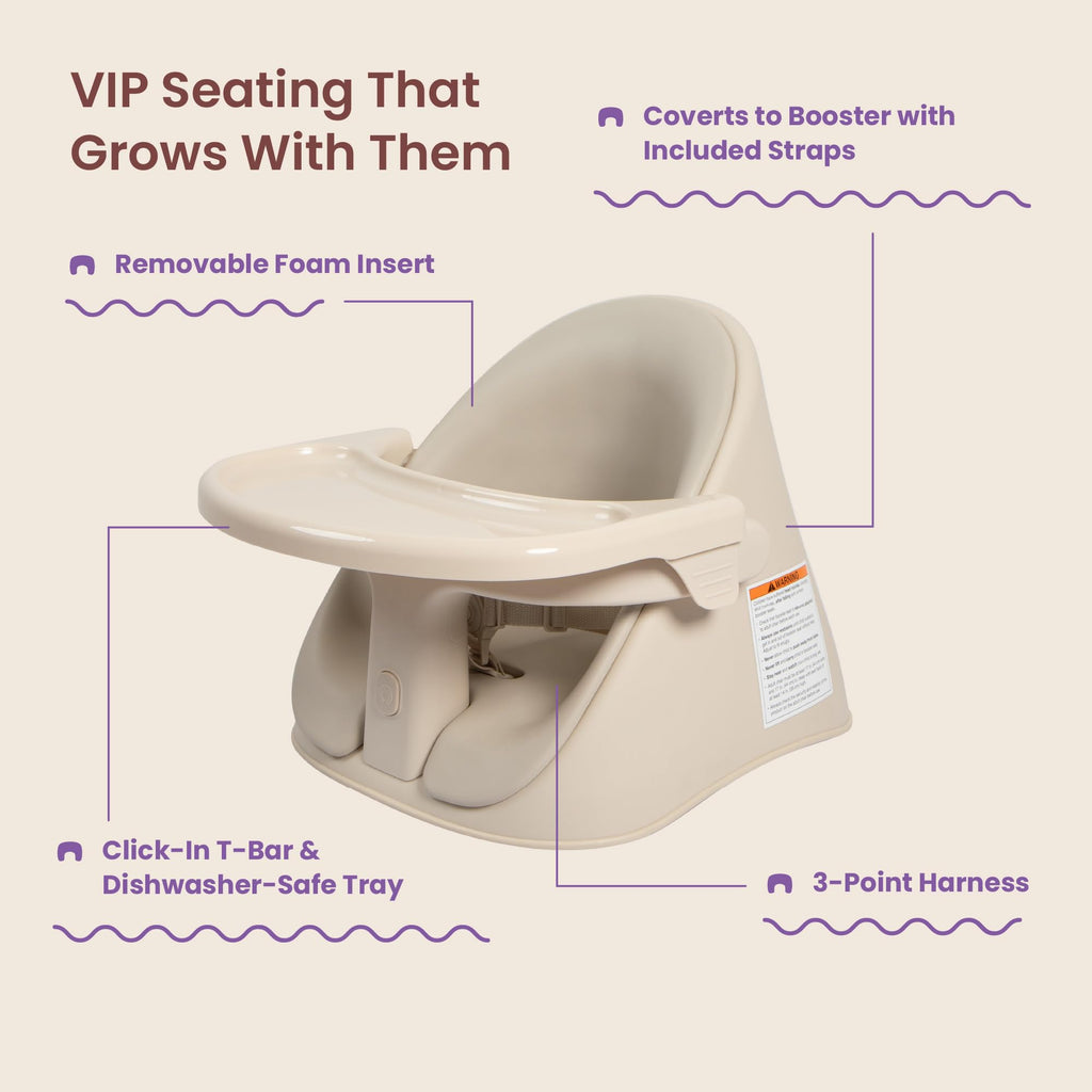 Boppy Proper Posture Floor & Booster Seat, Infant Seat & Washer-Safe Tray
