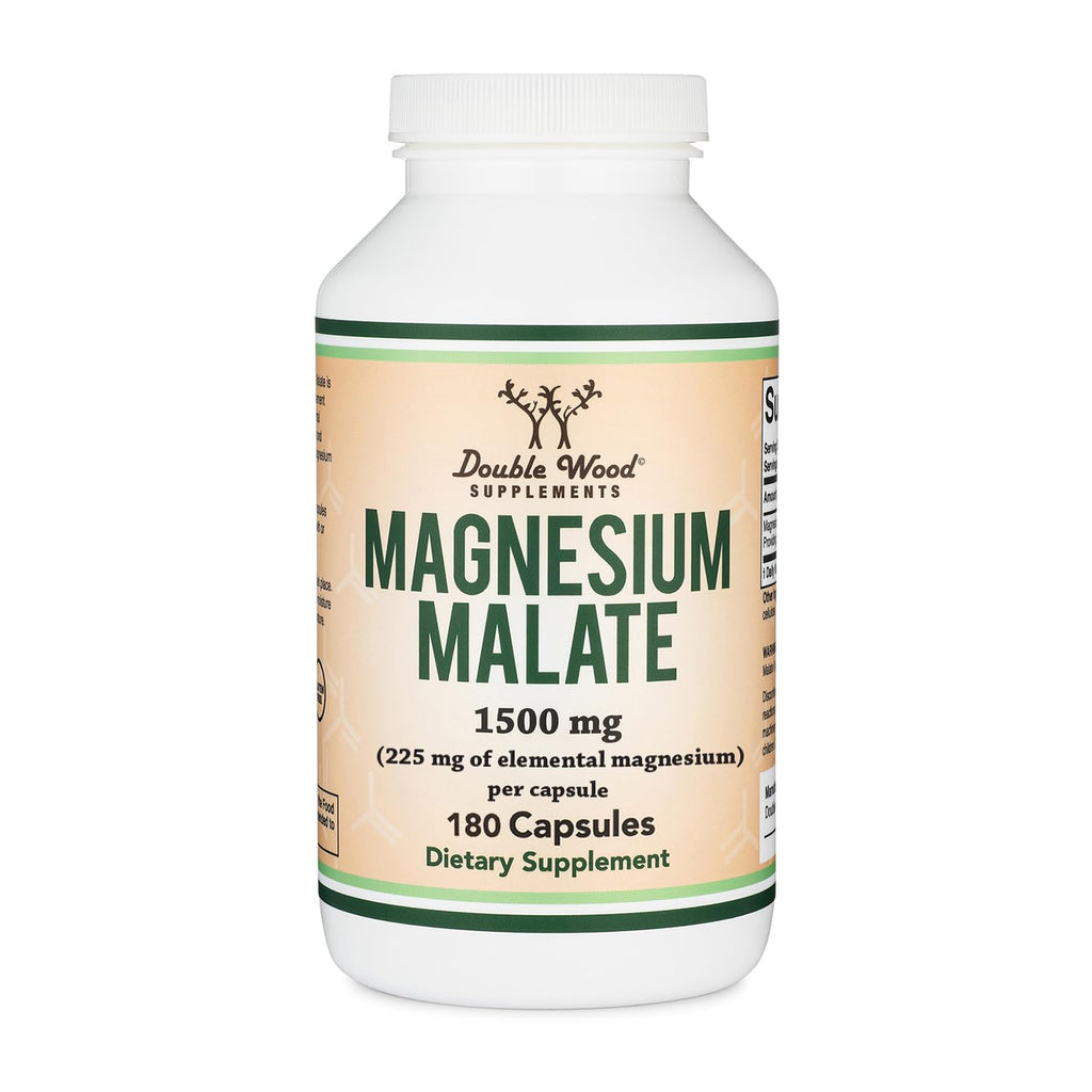 Magnesium Malate 1,500mg, Daytime Energy + Muscle Support, 420 Capsules | Daytime Energy + Muscle Supplement, 225mg Elemental Mg per Serving, Malic Acid for Cellular Energy, Vegan + Non-GMO