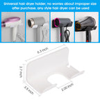 2Pcs Universal Hair Dryer Holder, Blow Dryer Holder with Cord Storage, Hair Dryer Holder Wall Mounted, Bathroom Hair Tool Organizer for Dyson, Stable Easy To Install (Get 2 Styles)