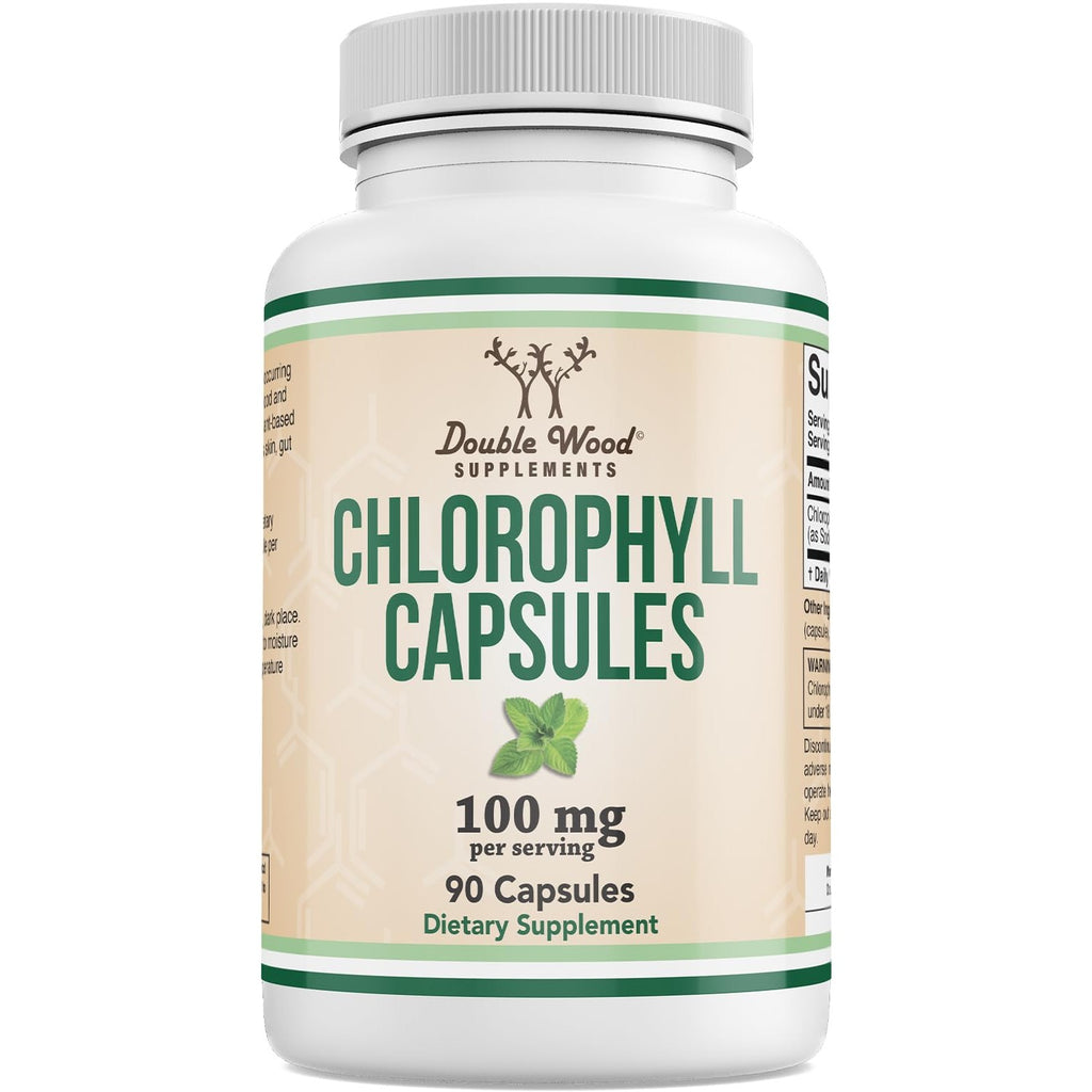 Chlorophyll 100mg, Supports Internal Freshness + Digestion, 90 Capsules