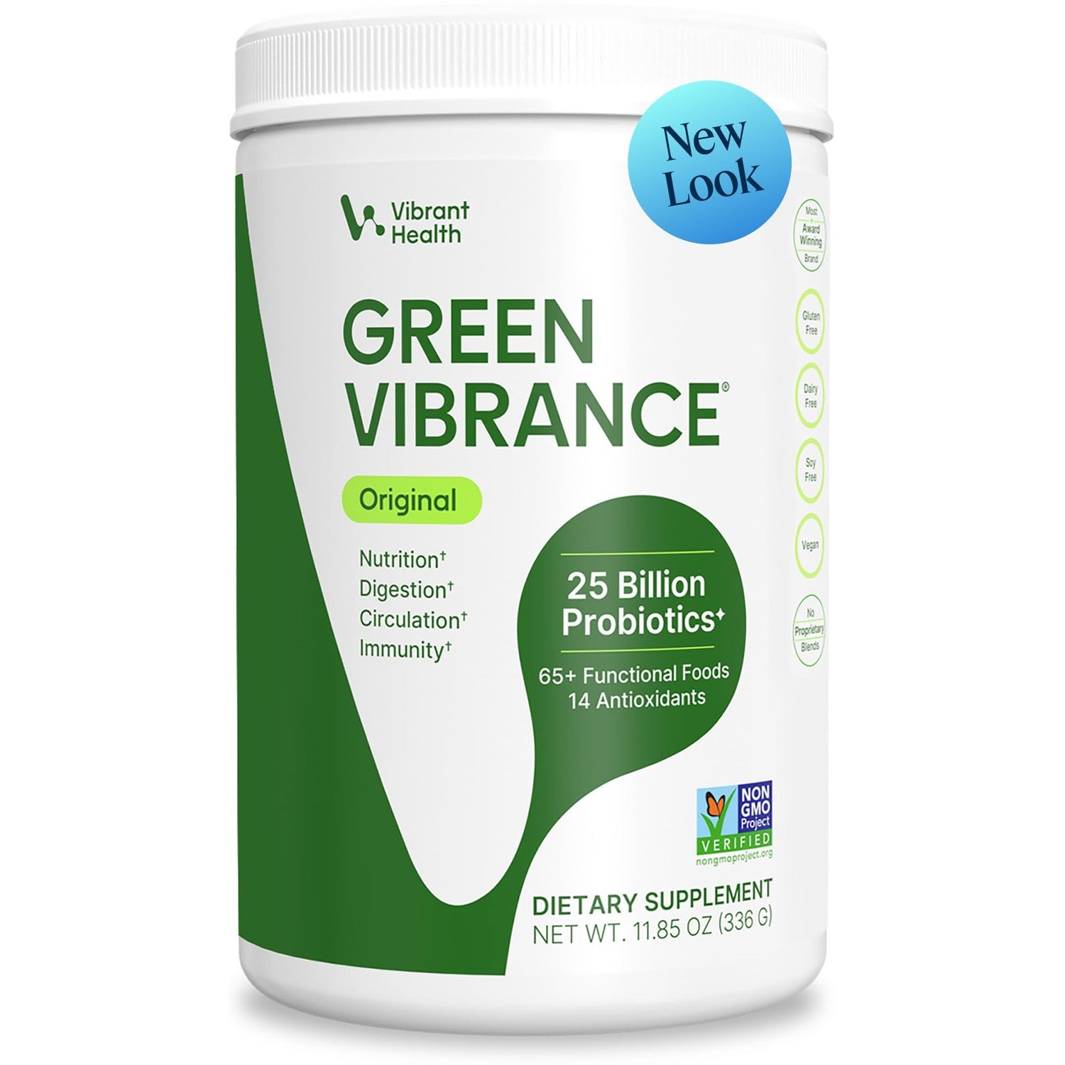 Vibrant Health, Green Vibrance, Vegan Superfood Powder, Boost Energy, 60 Servings