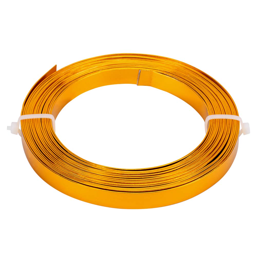 Buy now BENECREAT 5mm Wide Aluminum Craft Wire - 18 Gauge, 32 Feet (Copper Color) - Flat Jewelry Wire for Bezel Making, Sculpting, Armature, DIY Earrings & Rings 10mm Dark Gold at indiglob india